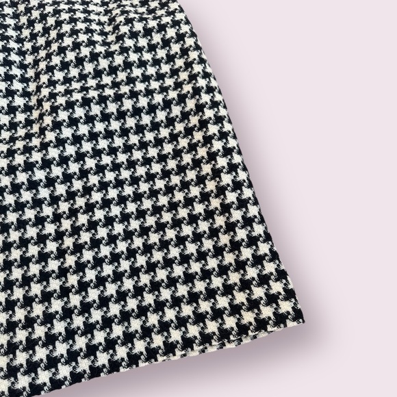 Women’s Chadwick’s Wool Black And White Houndstooth Mid Length Skirt Size 8 - Picture 4 of 8